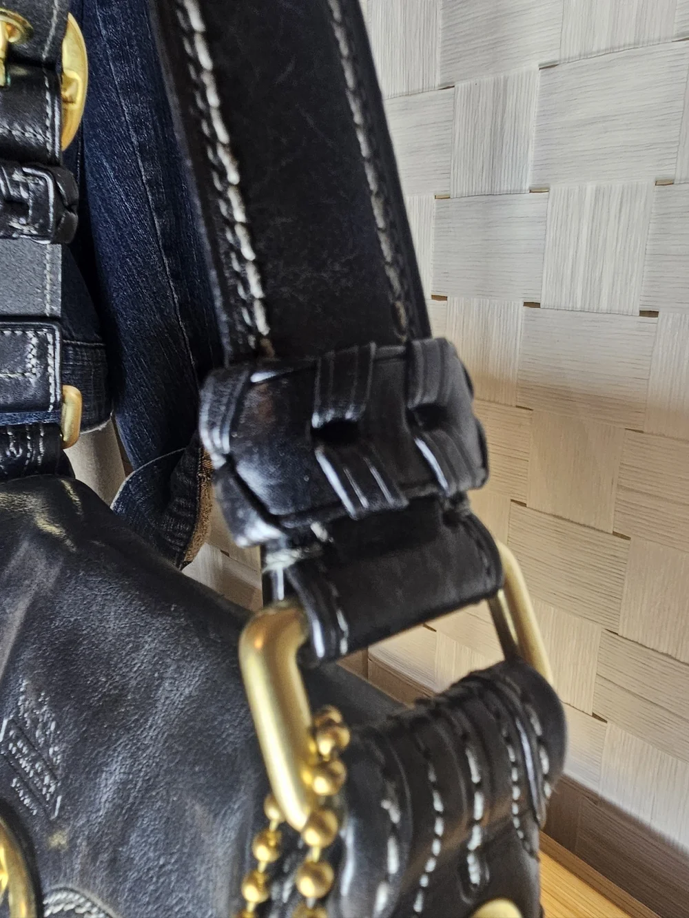 Coach 11441 Bleeker Legacy Y2K Shoulder/Hand Bag /Leather Flap /Jacquard Black - Picture 5 of 11